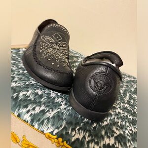 Rare Gianni Versace Medusa Head Studded Full grain Leather Loafers shoes